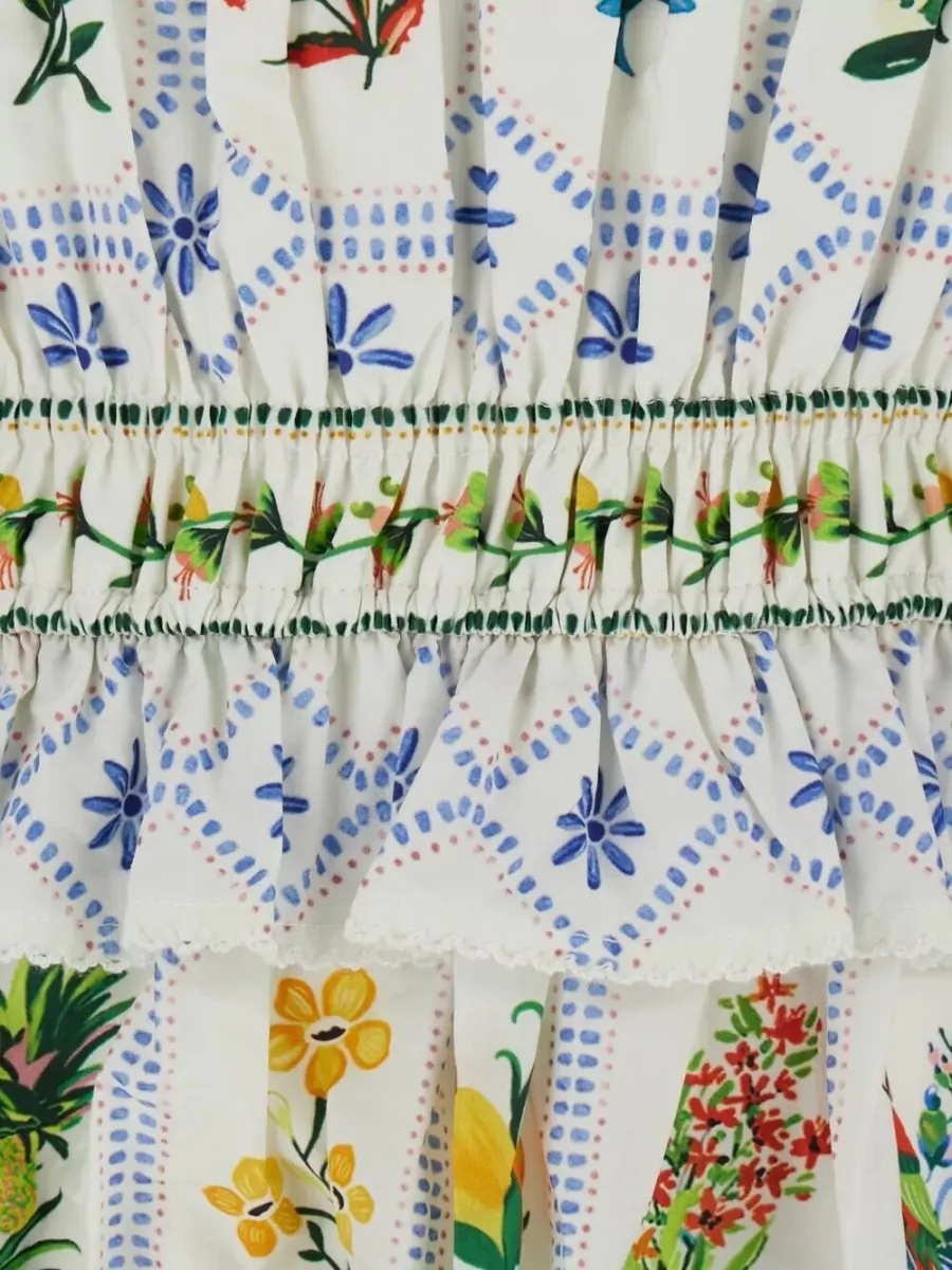 Farm Rio Floral-Print Square-Neck Maxi Dress