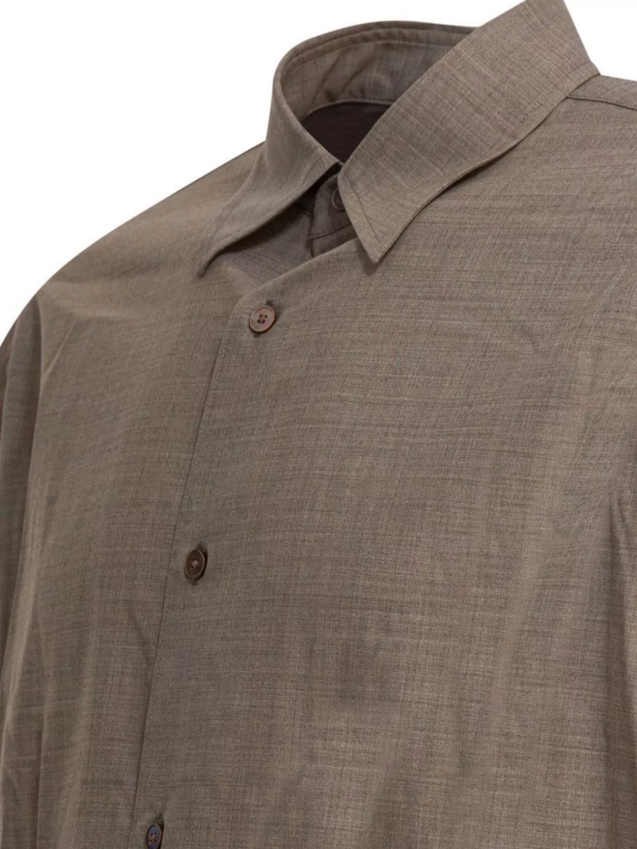 Auralee Casual Wool Shirt Button-Down Collar