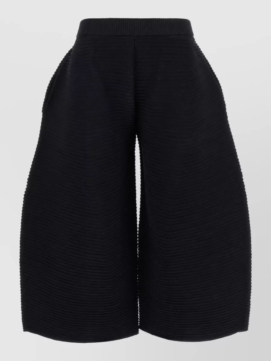 Issey Miyake ribbed cropped wide-leg trousers