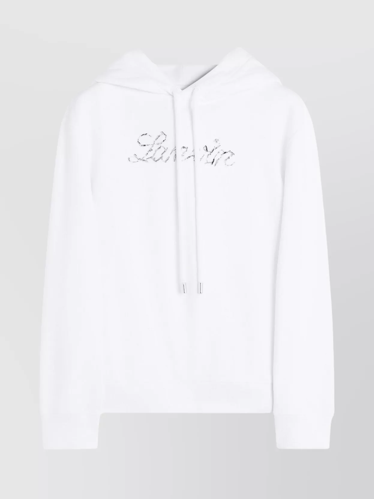 Lanvin Embroidered Handwritten Logo Hoodie In White