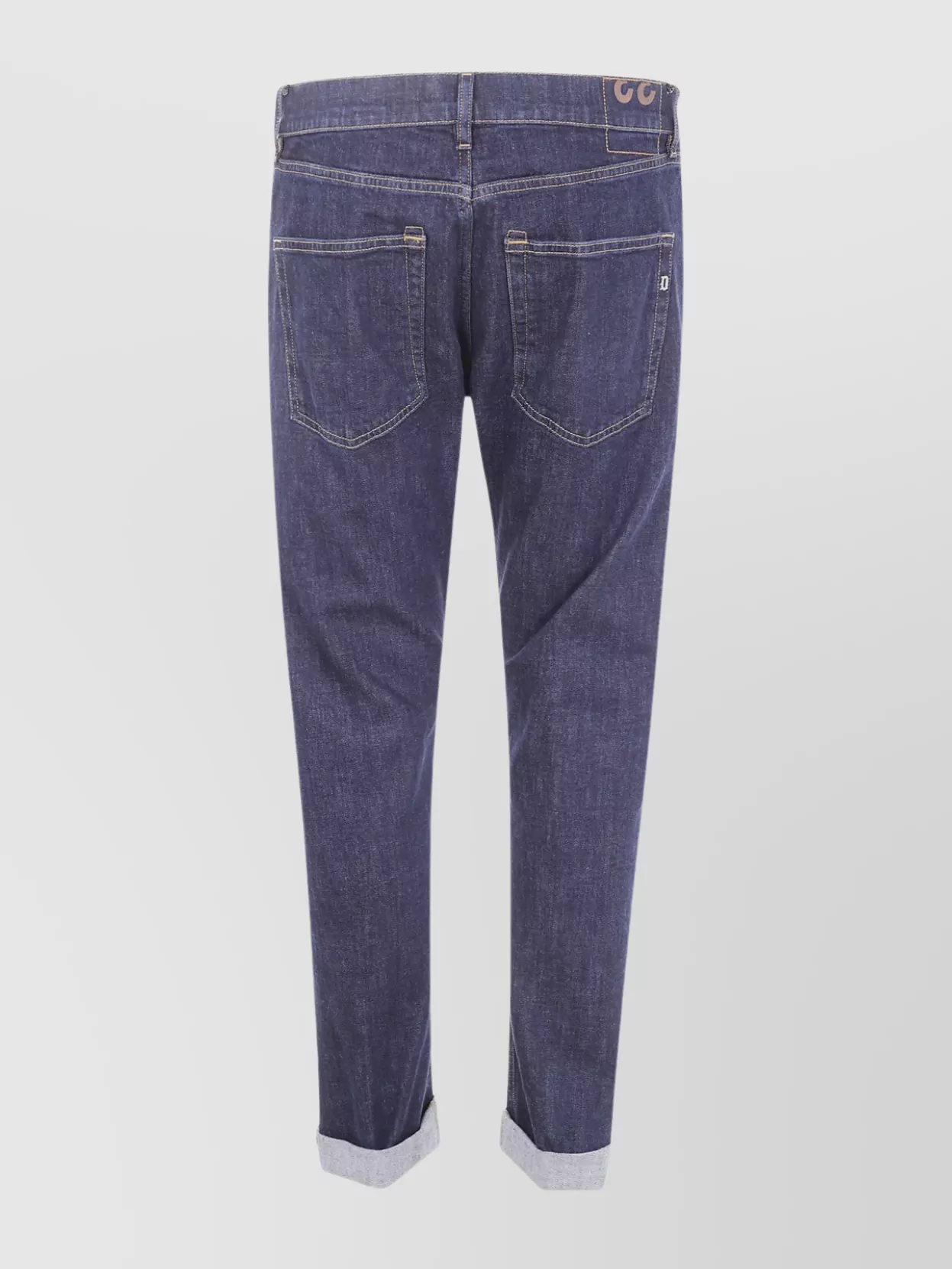 Dondup "icon" Trousers With Back Pockets And Rolled Cuffs In Blue