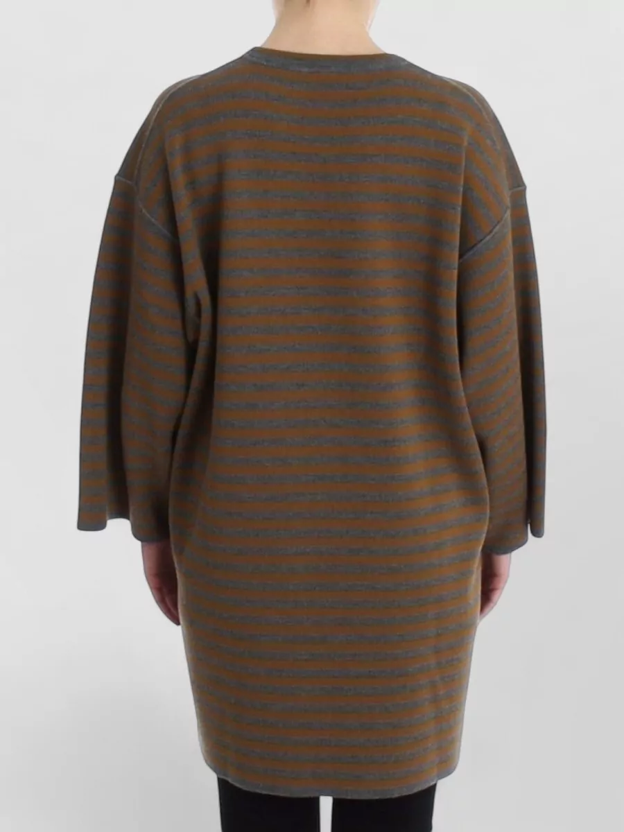 Dolce&Gabbana Wool Oversized Striped Knee-Length Dress