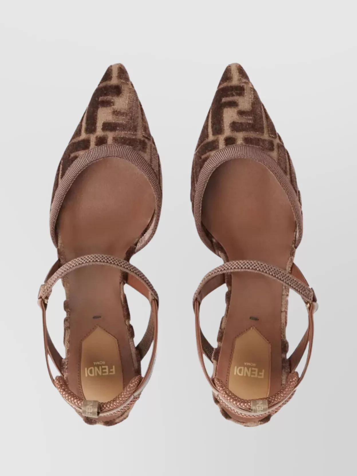 Fendi Pointed Toe Strappy Kitten Heel Pumps In Pink