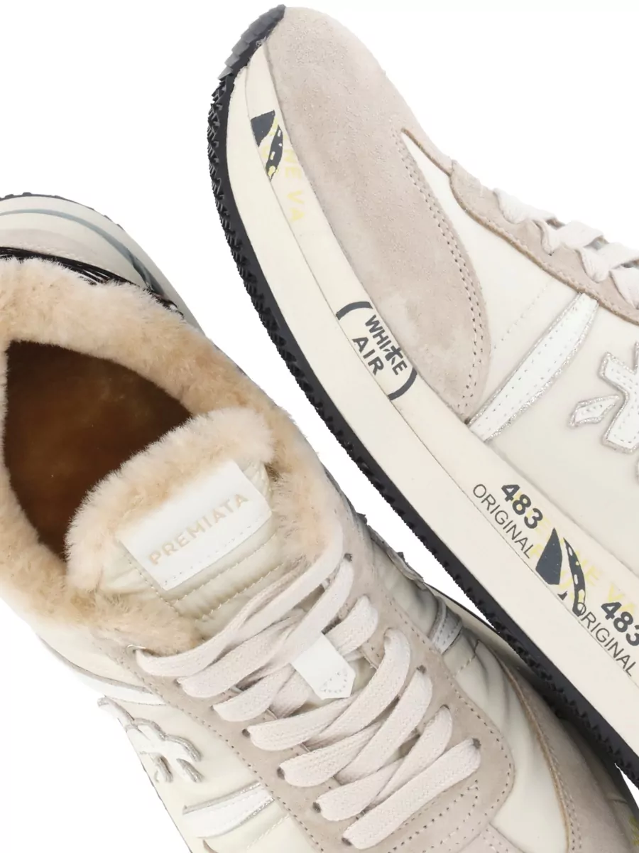 Premiata Low Top Sneakers Leather And Fabric