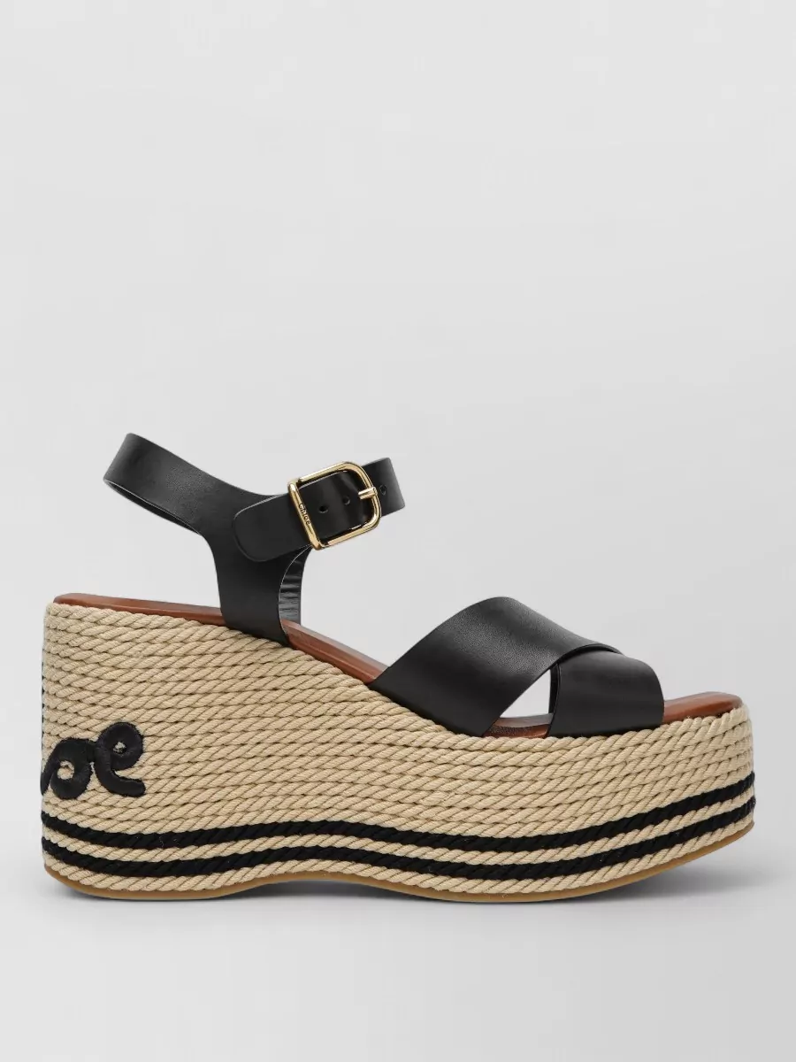 Chloé leather wedge sandals