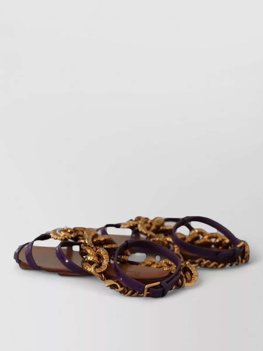 Dolce&Gabbana Leather Flat Sandals
