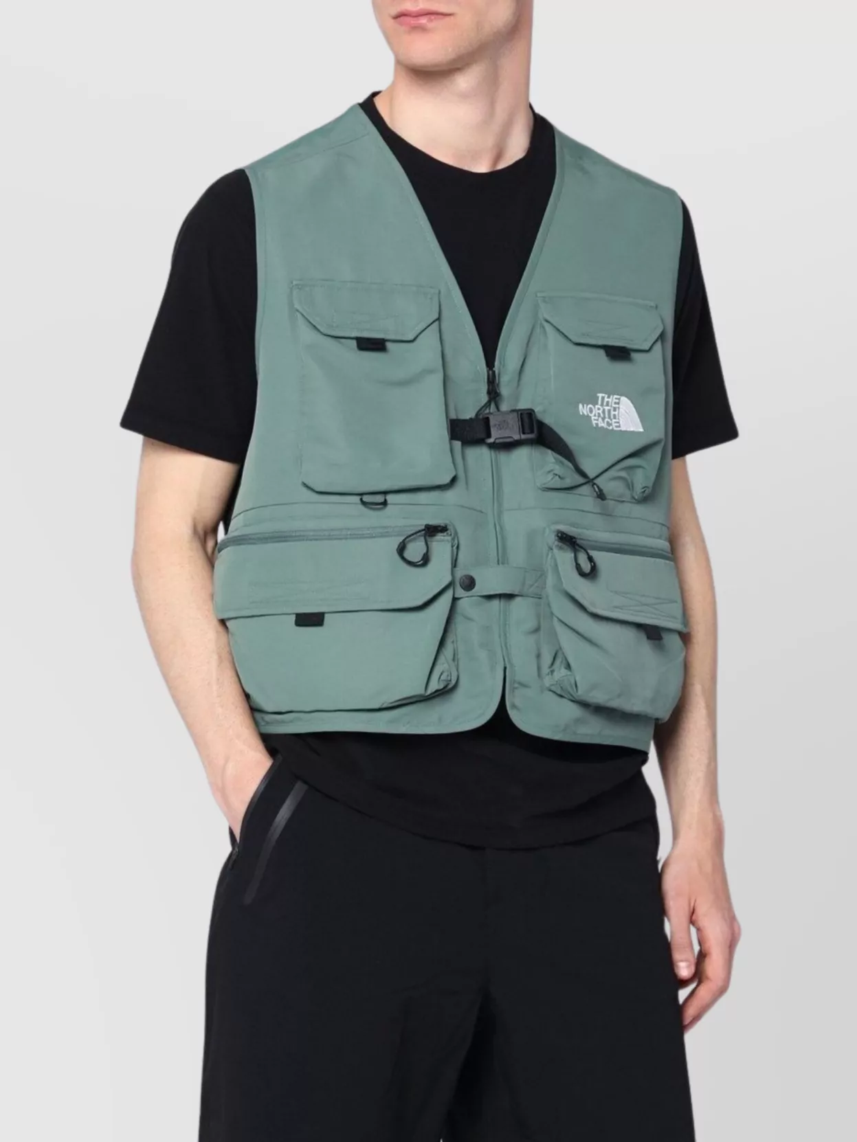 The North Face Nylon Vest With Mesh Back Panel In Green