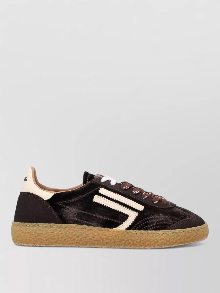Puraai Velvet Lace-Up Sneakers