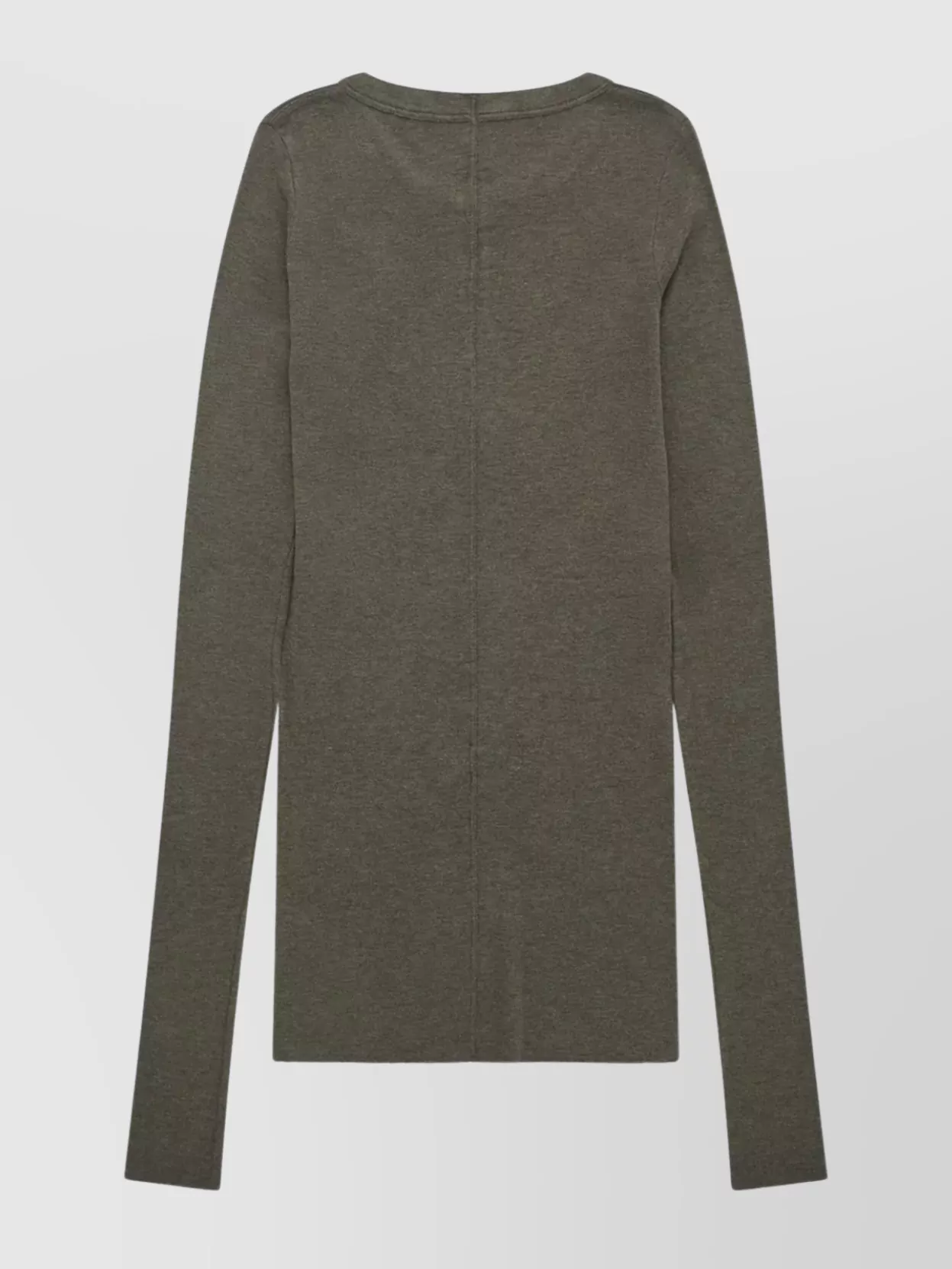 Rick Owens Long Sleeve Round Neck Knit Top In Gray