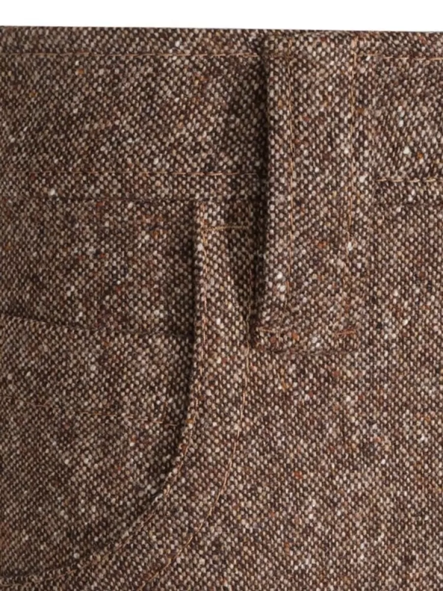 Brunello Cucinelli Wool Tweed Wide-Leg Trousers