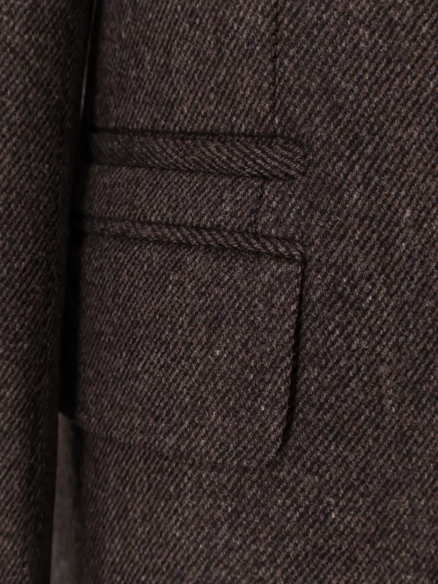 Zegna Long Single-Breasted Wool Coat With Flap Pockets