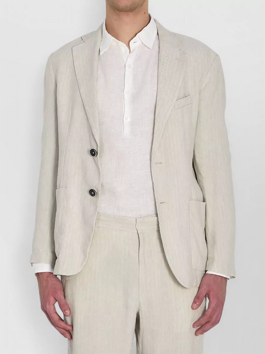 Barena Herringbone Single-Breasted Blazer