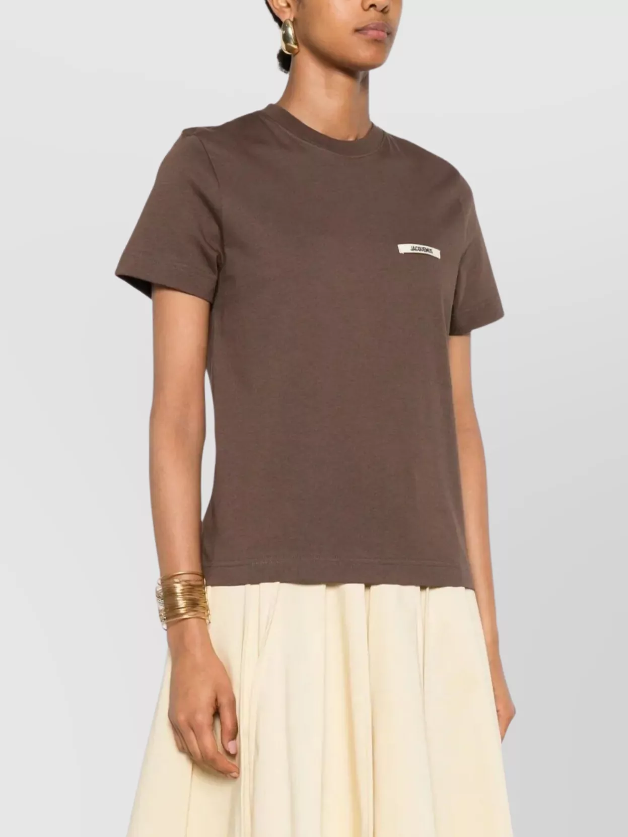 Jacquemus Grosgrain Crew Neck Short Sleeve Top