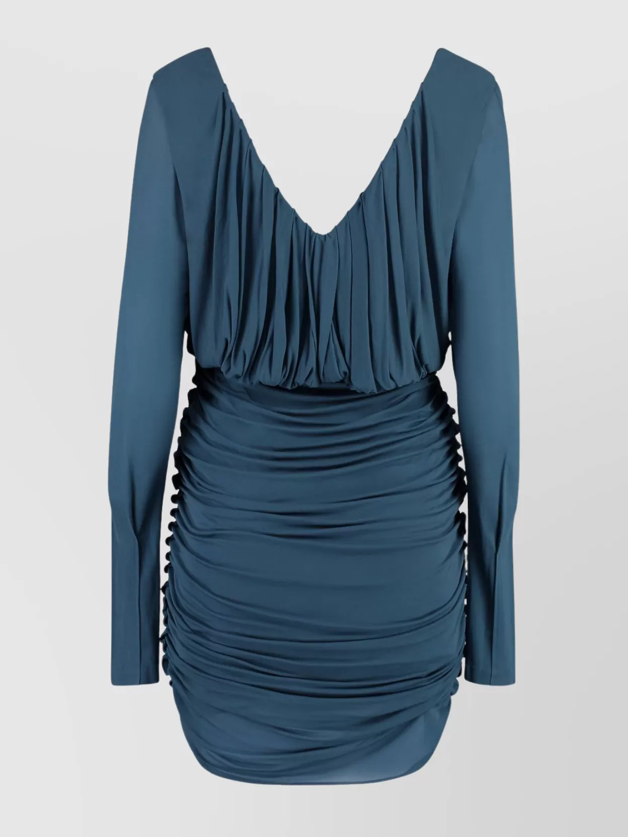 Saint Laurent Draped Knitted Dress Open Back