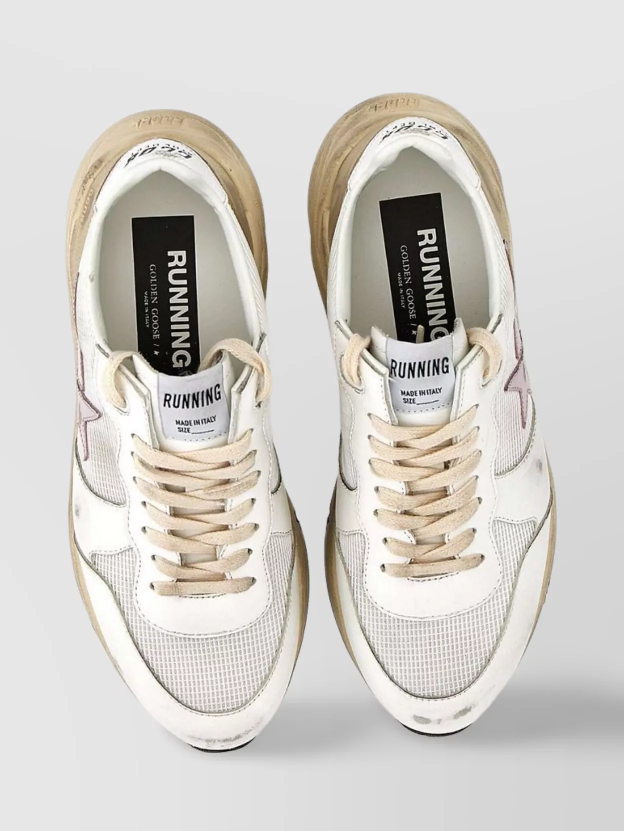 Shop Golden Goose Breathable Holes Distressed Leather Sneakers