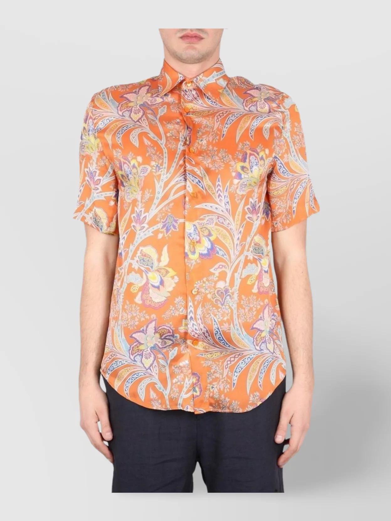 Etro Floral Pattern Short Sleeve Shirt