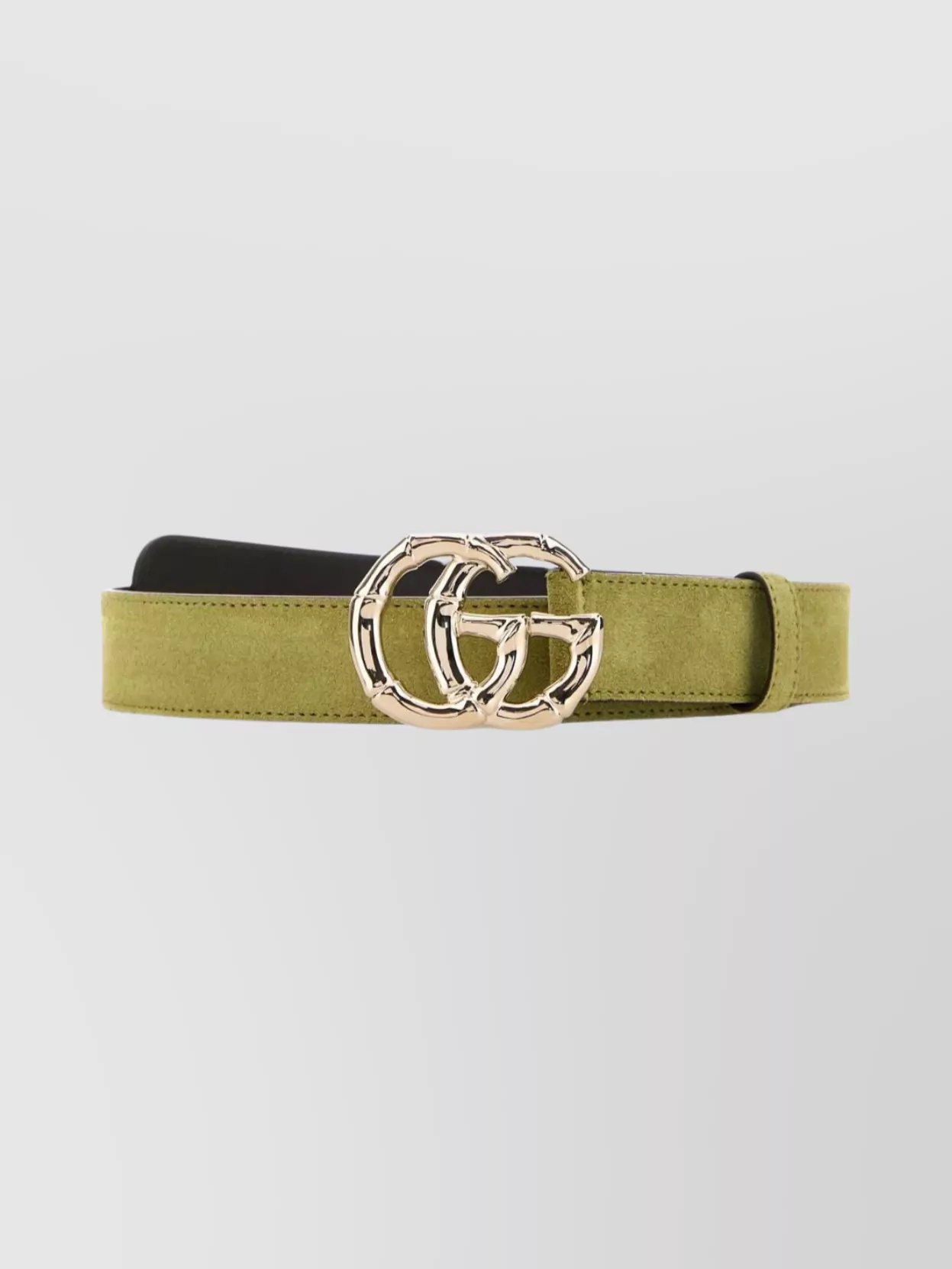 Gucci Suede Belt Featuring Gold-Tone Hardware