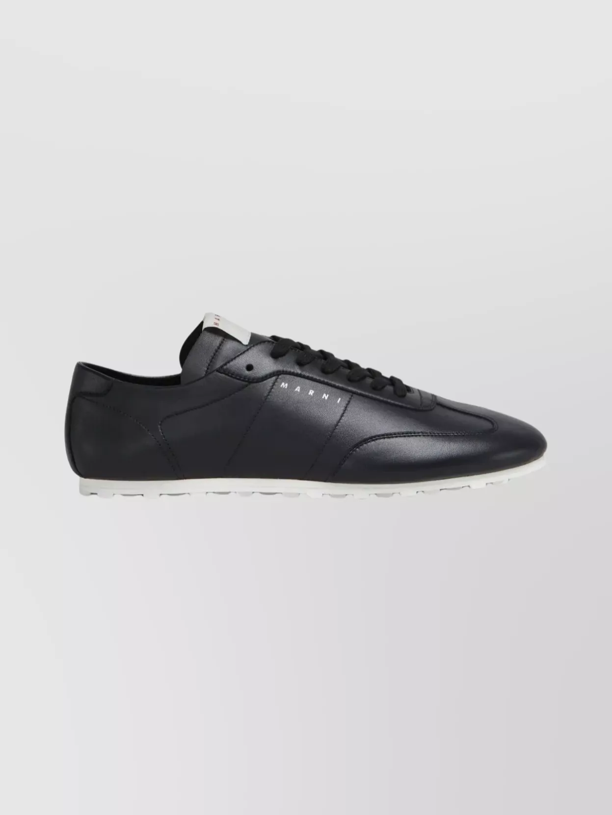Marni Leather Low-top Sneakers And Contrasting Sole In Black