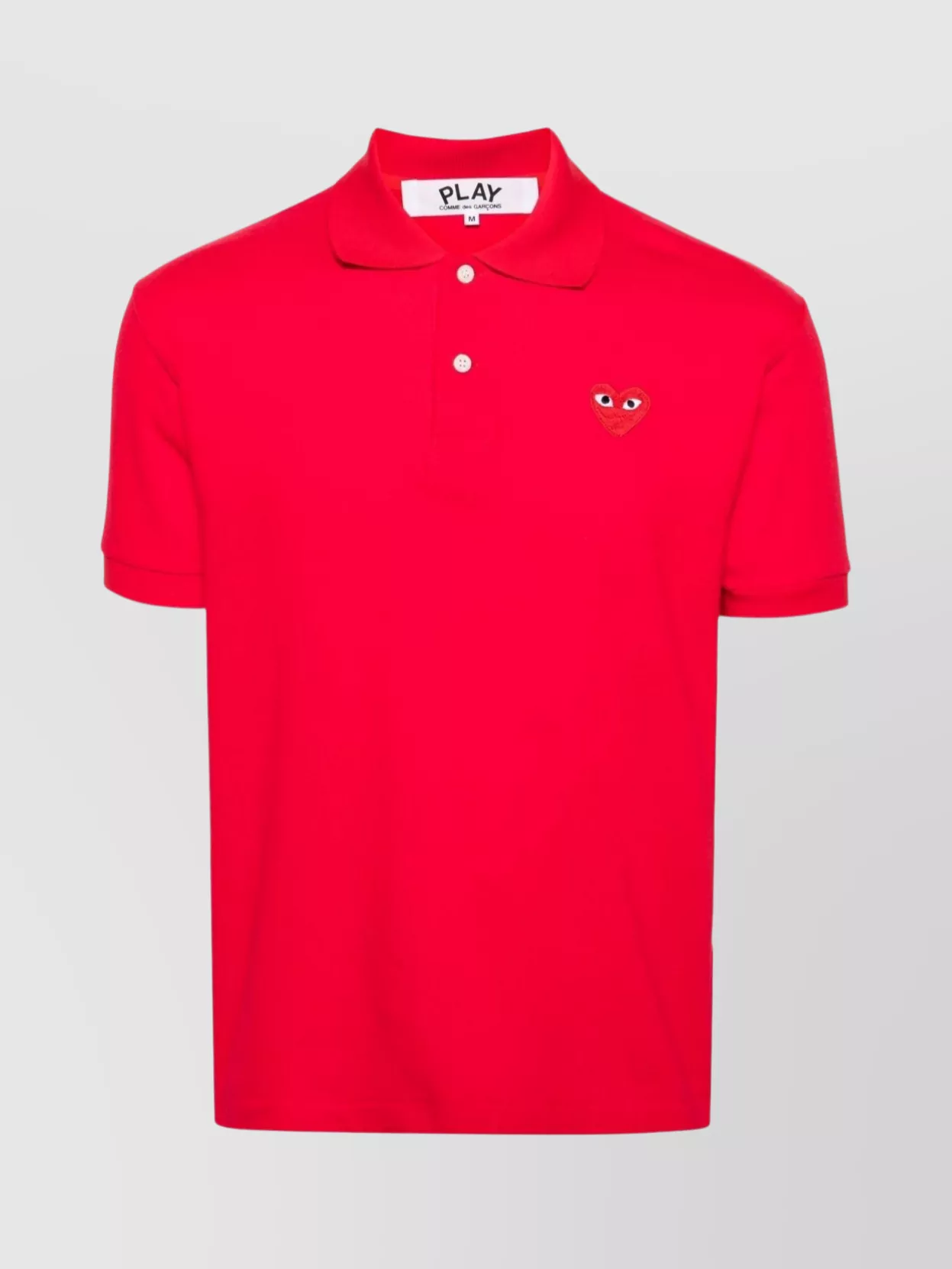 Comme Des Garçons Play Polo Collar Top Short Sleeves In Red