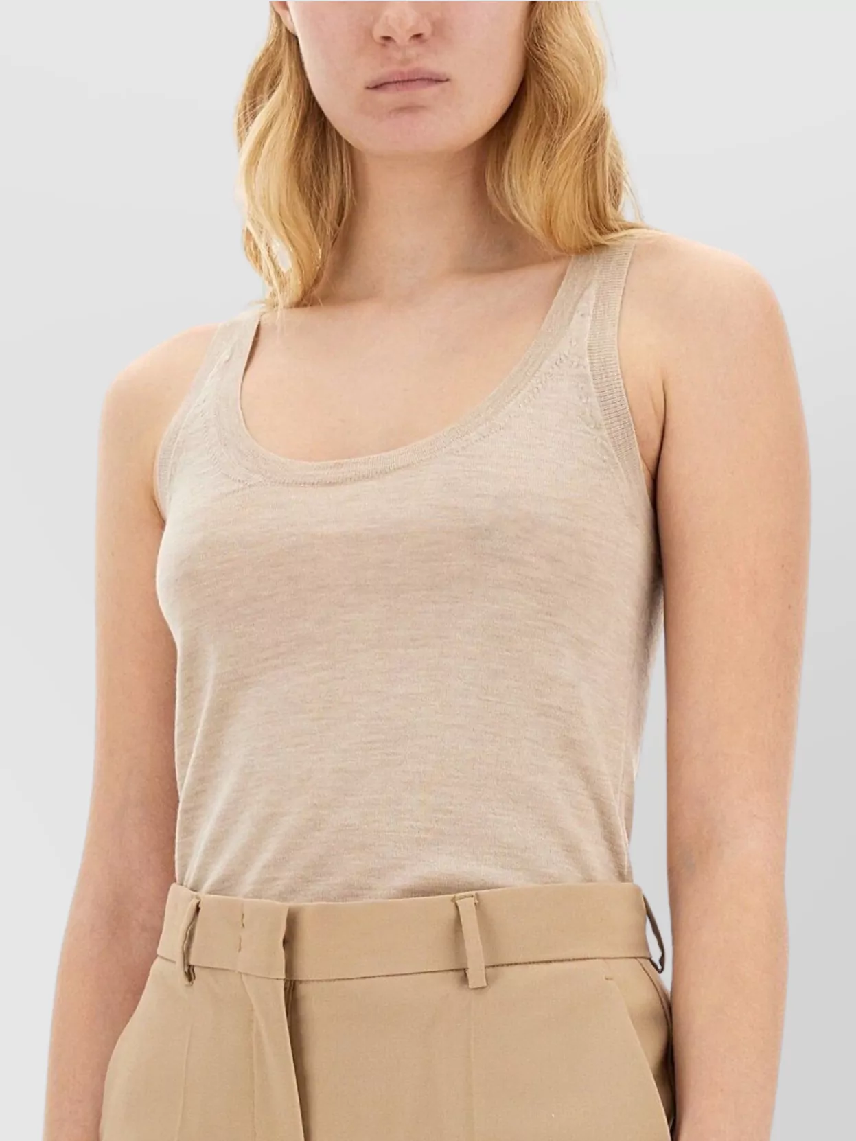 Max Mara Lightweight Racerback Top Ribbed Texture