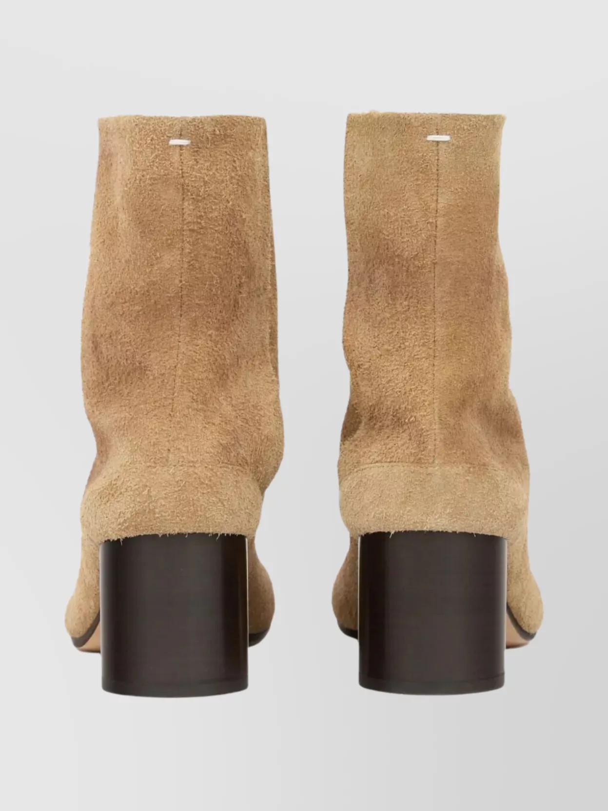Maison Margiela Square Toe Suede Ankle Block Heel Boots