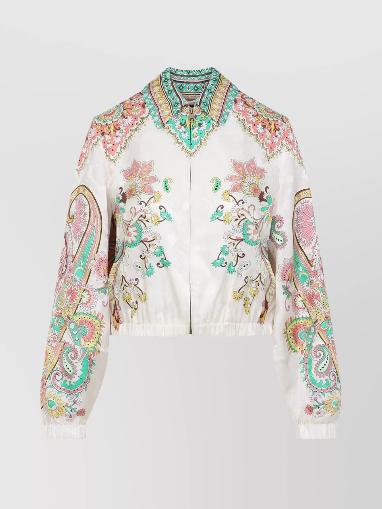 Etro Charm Print Cropped Bomber Jacket