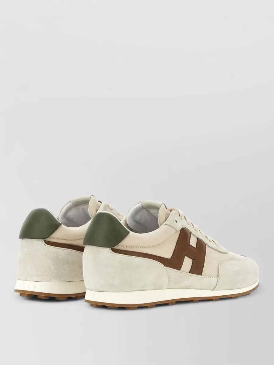 Hogan Low Top Sneakers Silk Nylon Suede