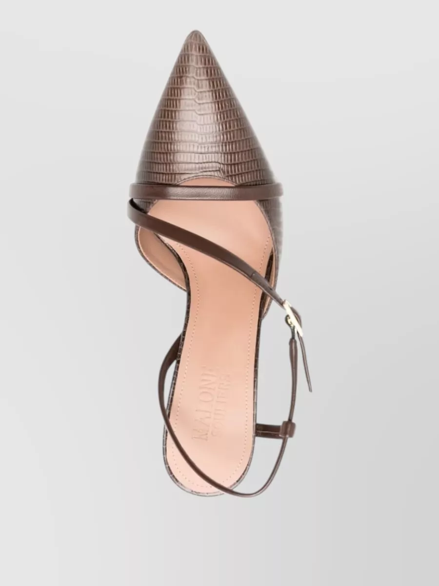 Malone Souliers Valeria Pointed Slingback Pump Textured Pattern