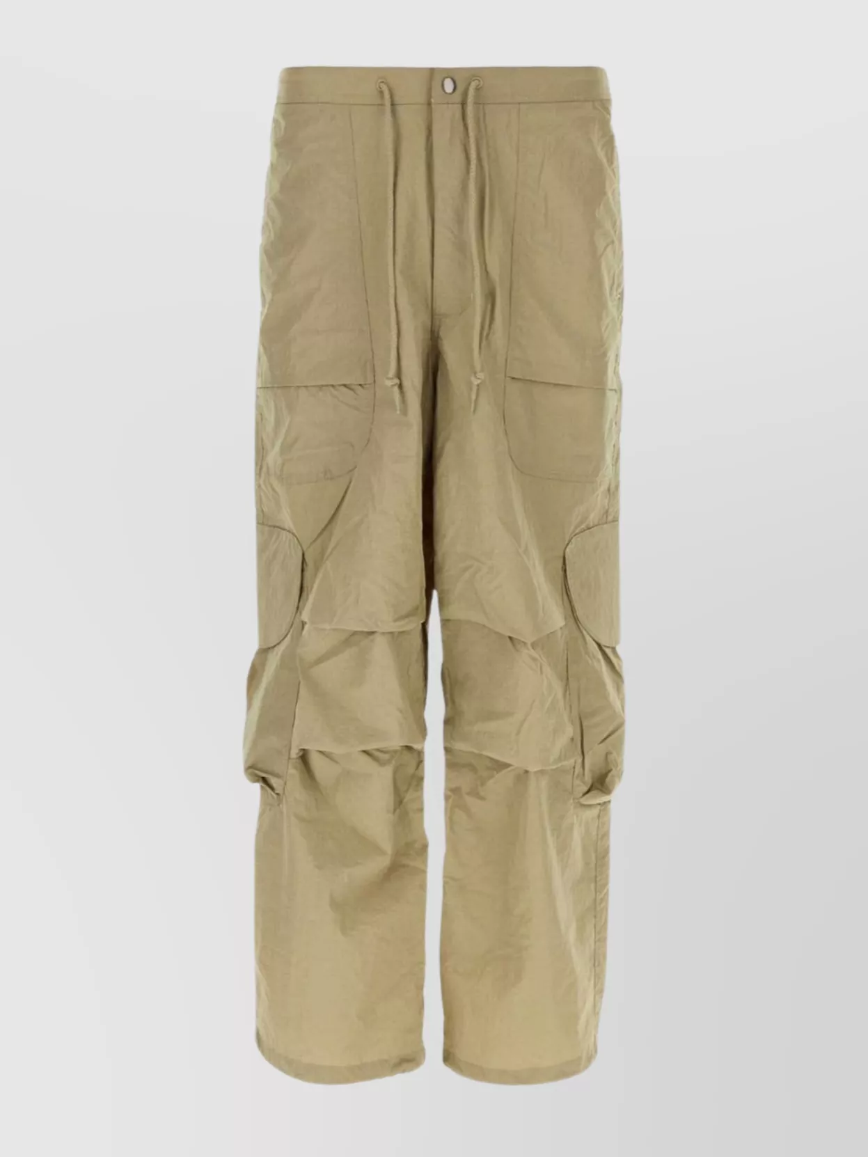 Shop Entire Studios Cargo Style Trousers With Wide Leg And Cropped Length In Beige