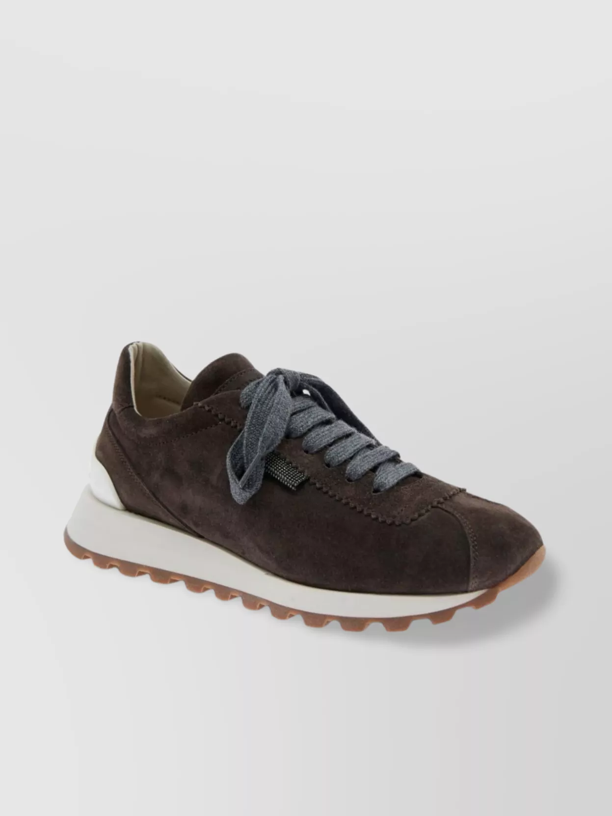 Brunello Cucinelli Suede Leather Sneakers With Contrasting Laces