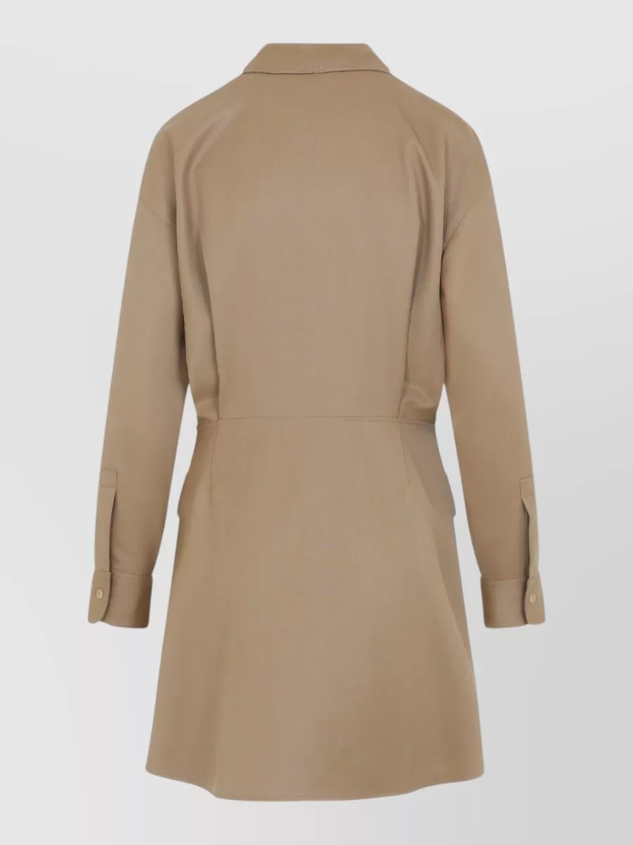 Celine Wool Long-Sleeve Mini Dress