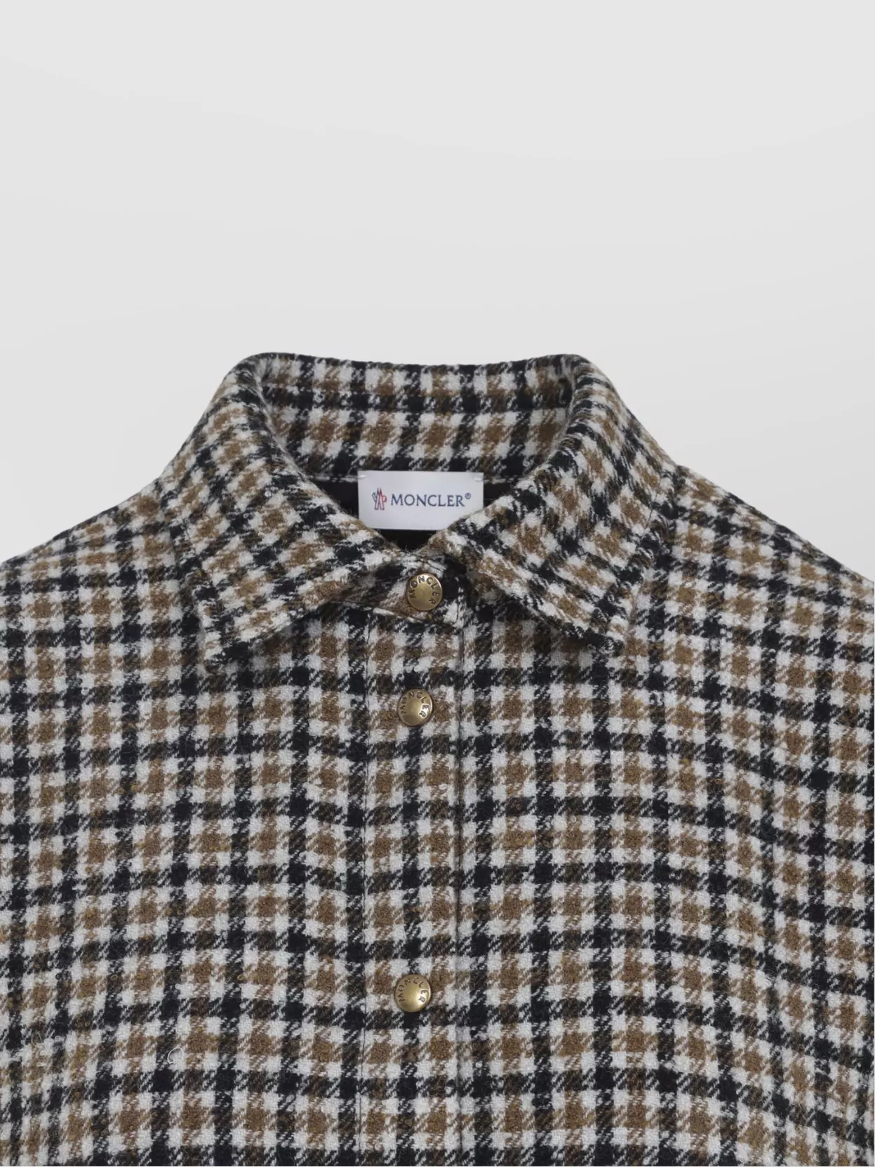 Moncler Checkered Long Sleeve Shirt Front Pockets In Multi