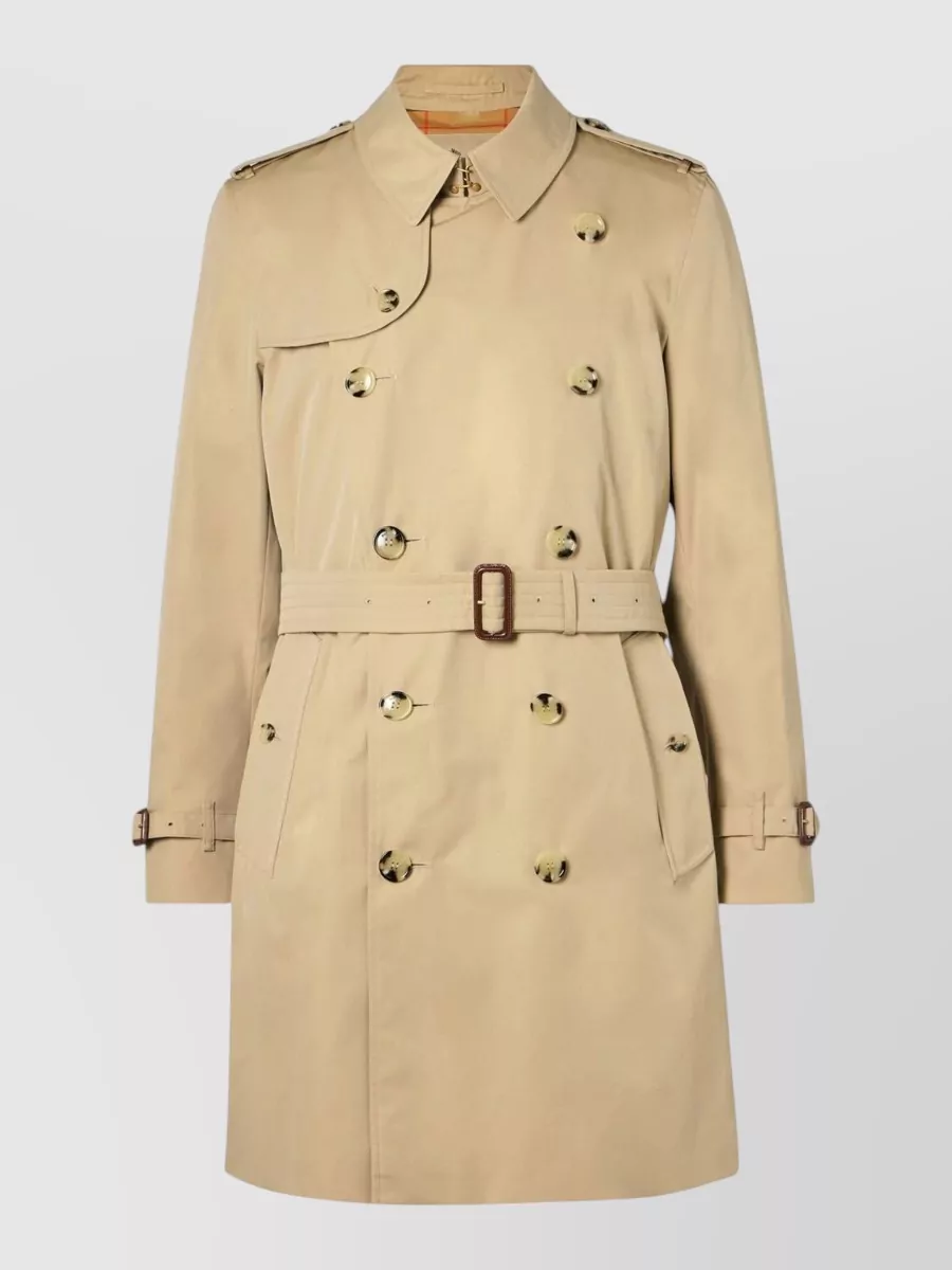 Burberry cotton mid-length belted trench coat