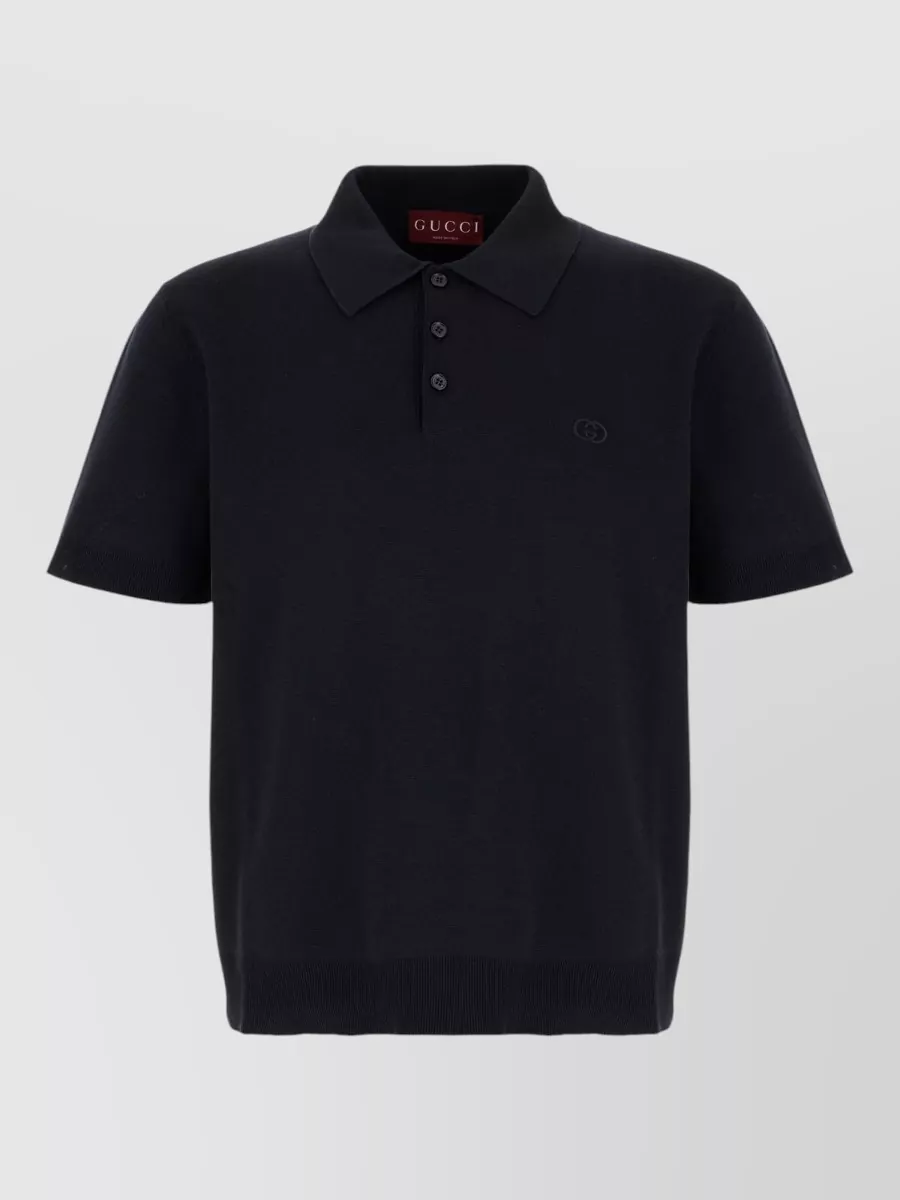 Gucci silk blend long-sleeve polo shirt