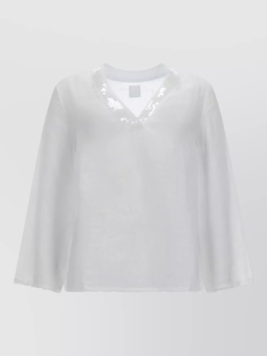 120% Lino Linen v-neck blouse