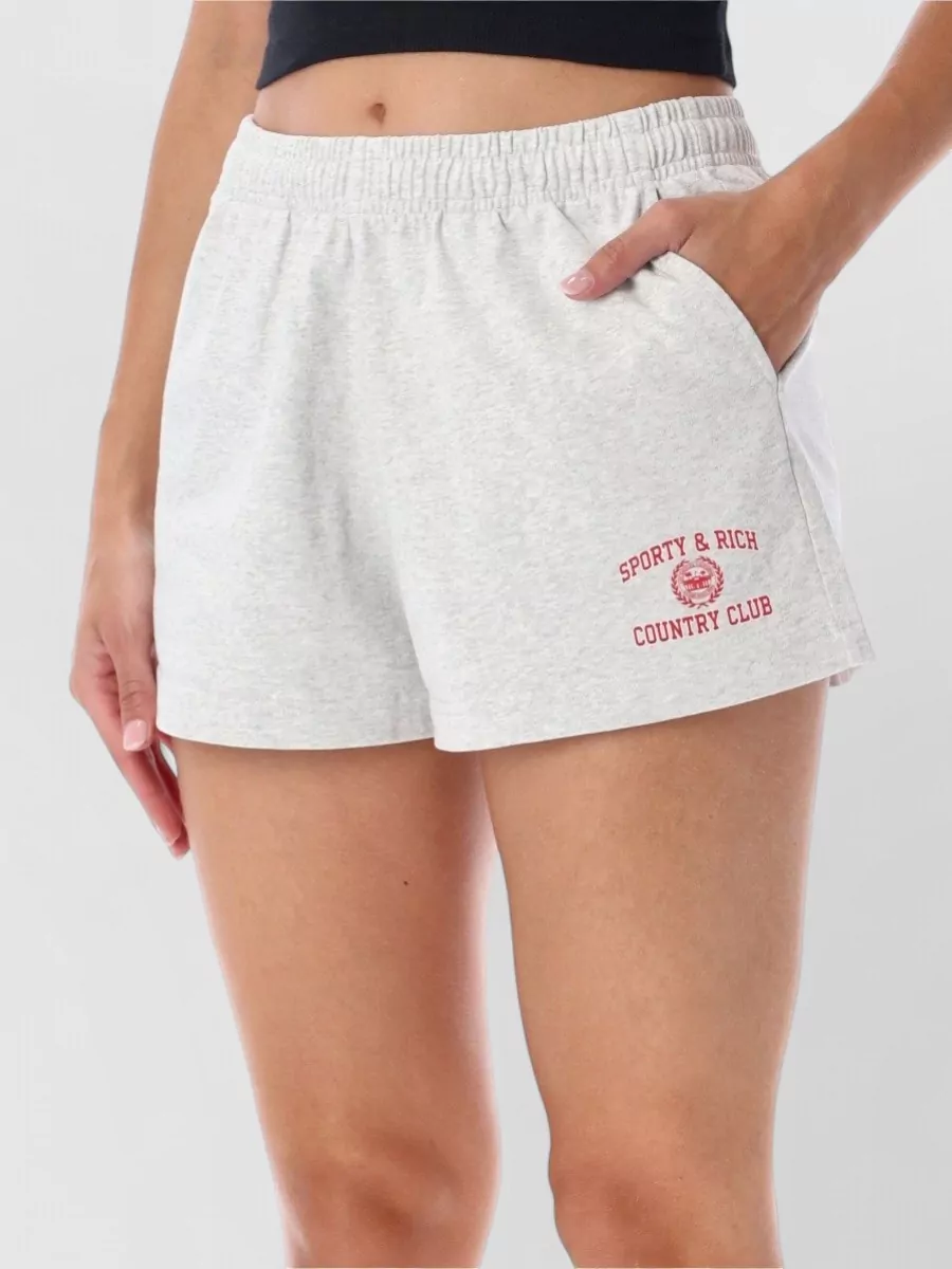 Sporty & Rich Cotton Varsity Short Shorts
