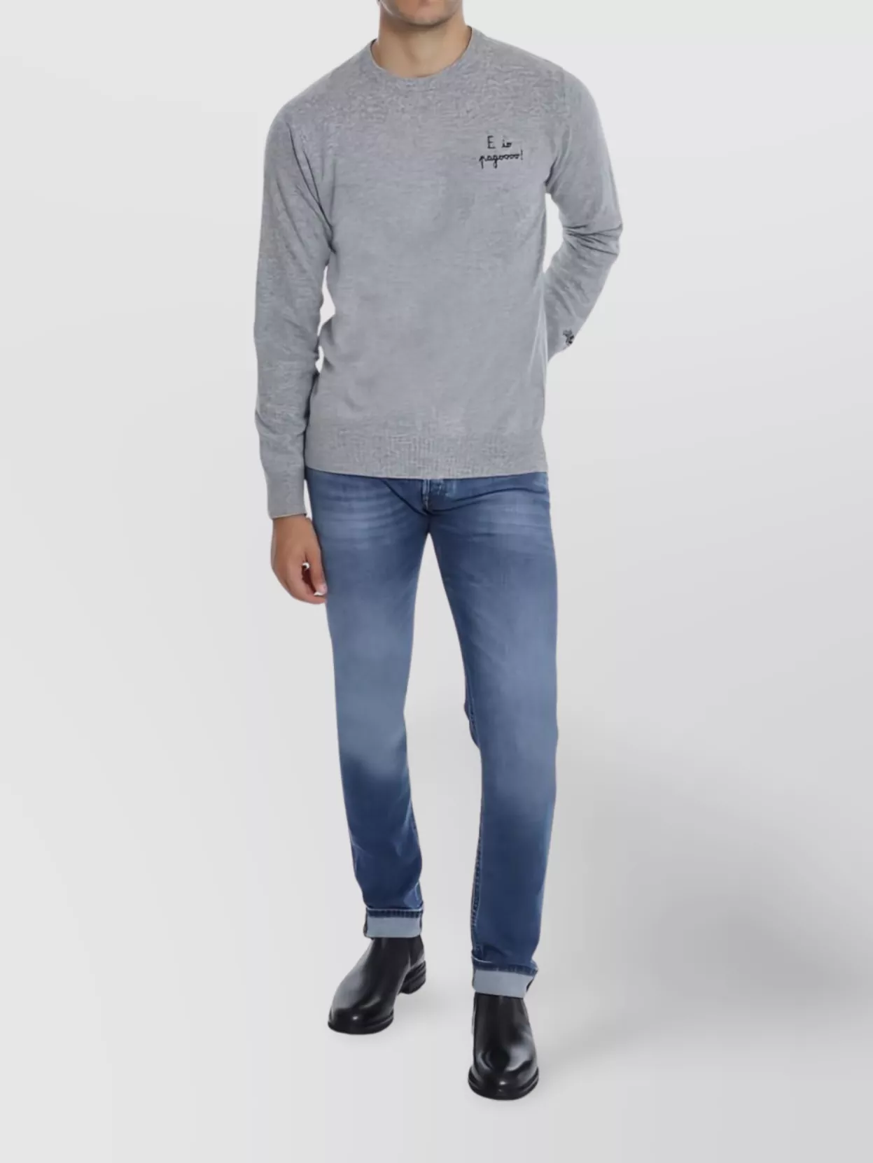 Mc2 Saint Barth Crew Neck Long Sleeve Embroidered Sweatshirt