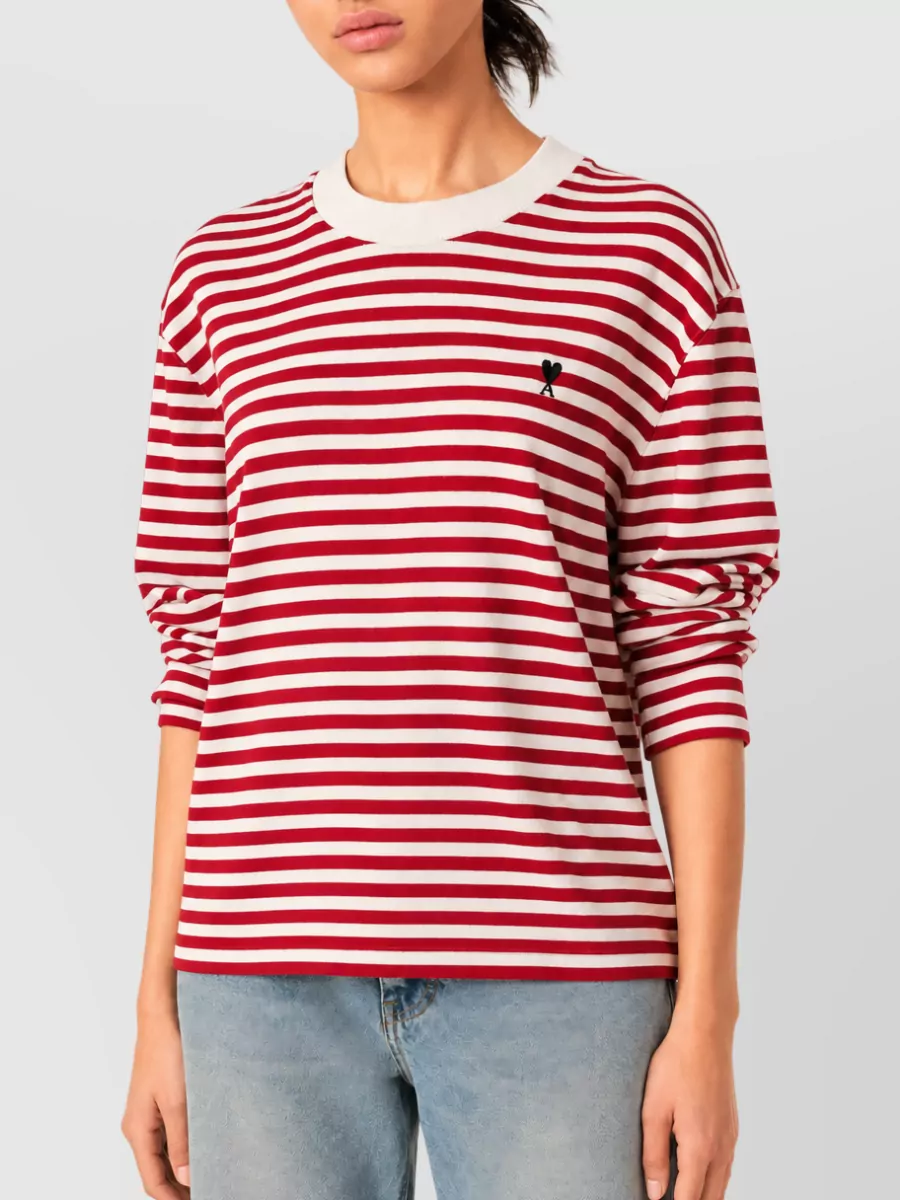 Ami Paris Striped Long-Sleeve T-Shirt