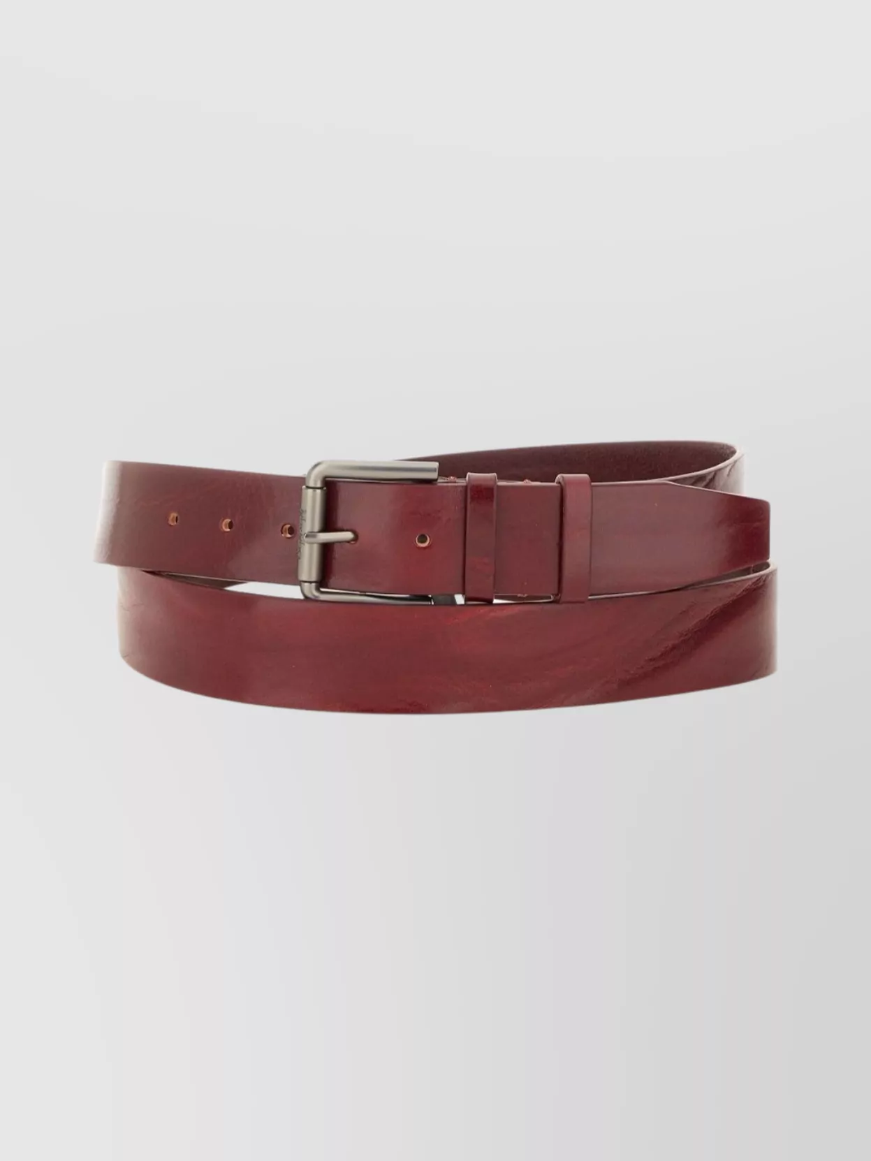 Max Mara Adjustable Leather Belt Metal Buckle In Red