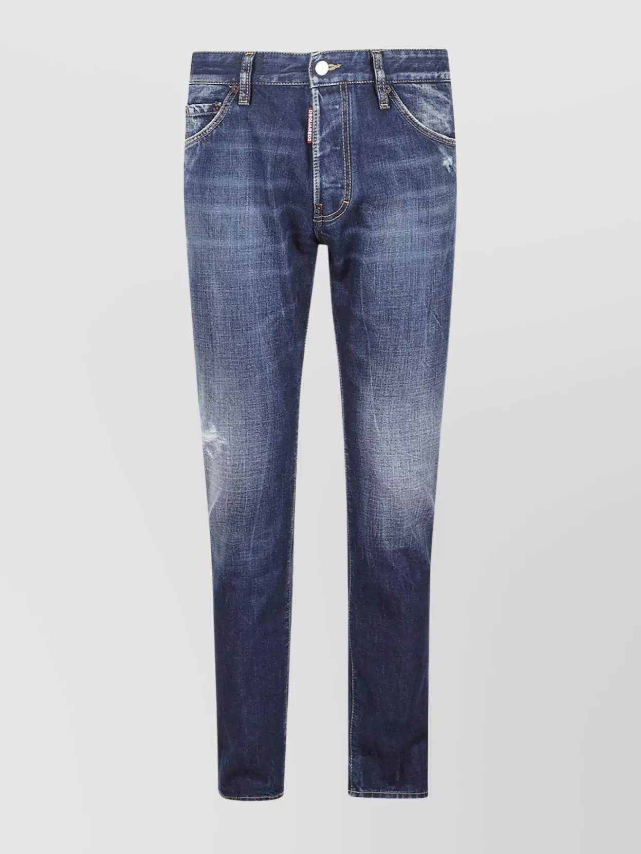 Dsquared2 Denim Trousers Faded Contrast Stitching In Blue