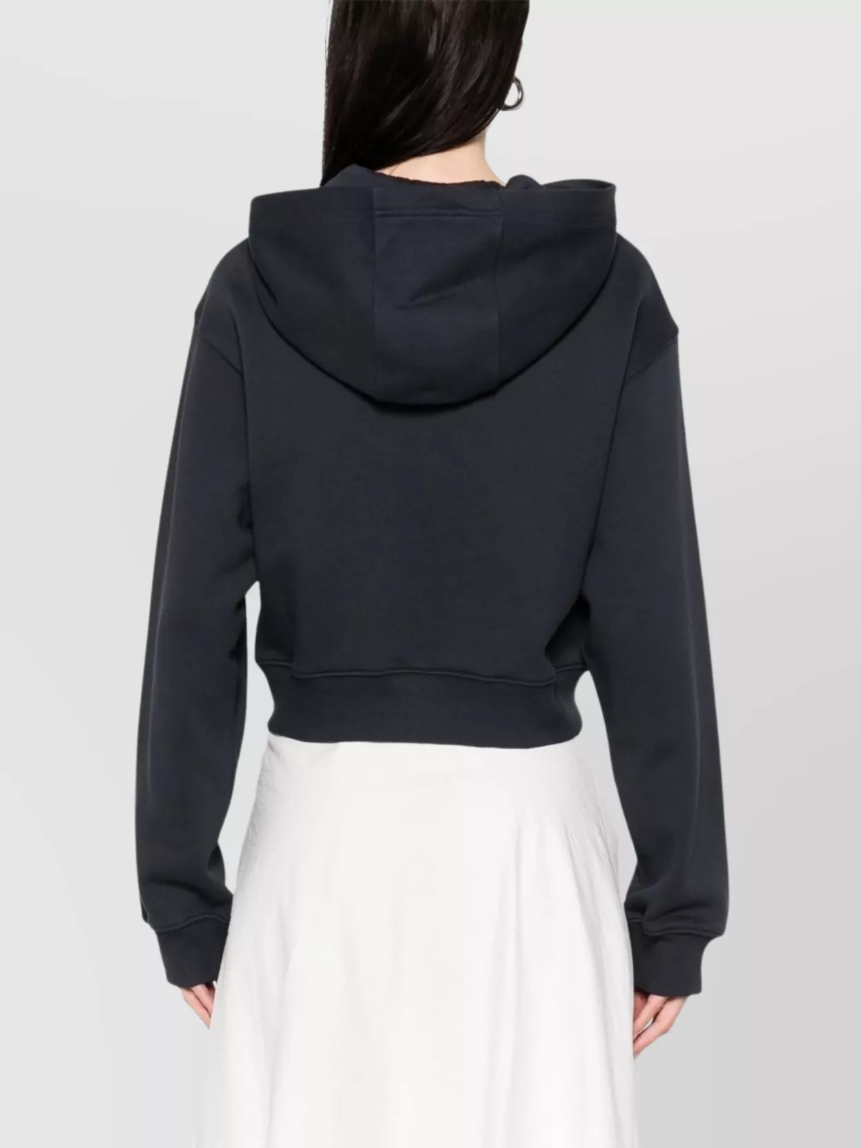 Emporio Armani Cotton Zipped Hoodie In Black