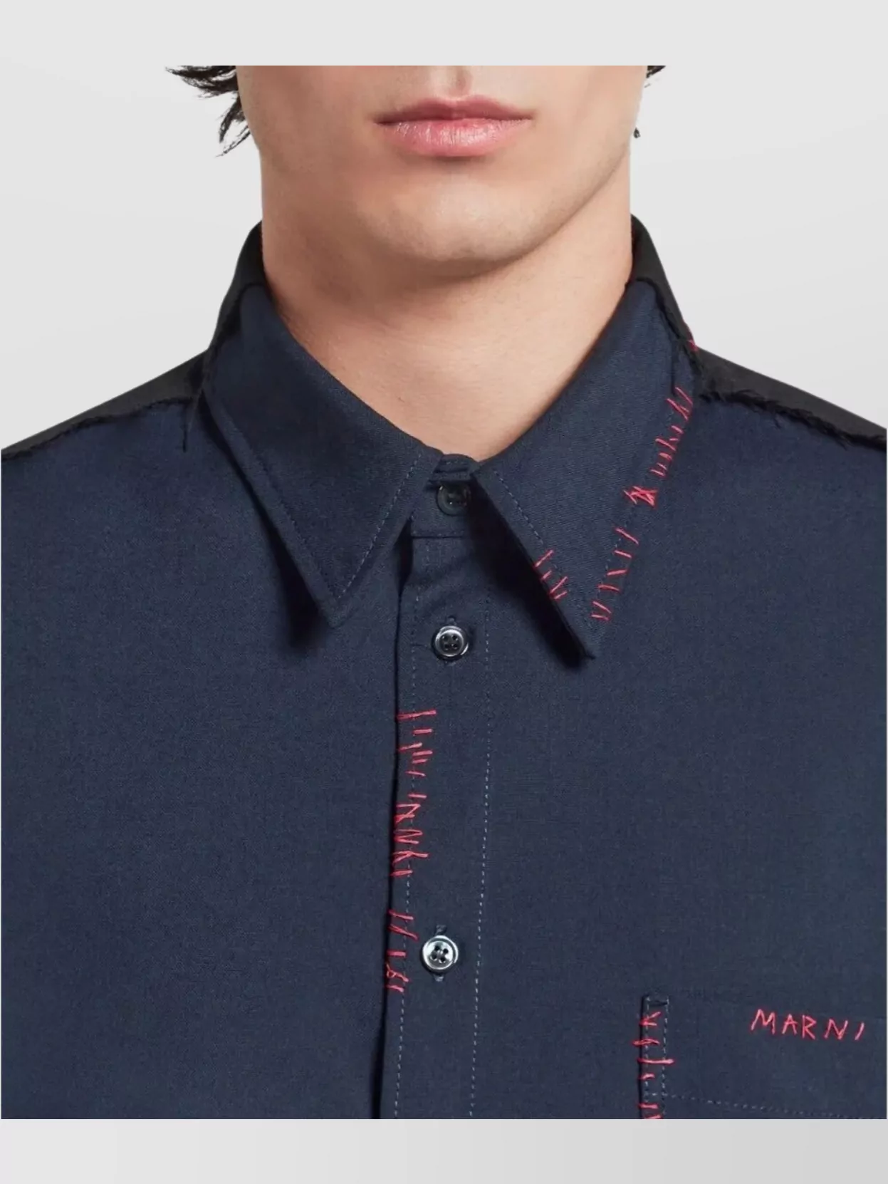 Marni Long Sleeve Shirt Curved Hem Design