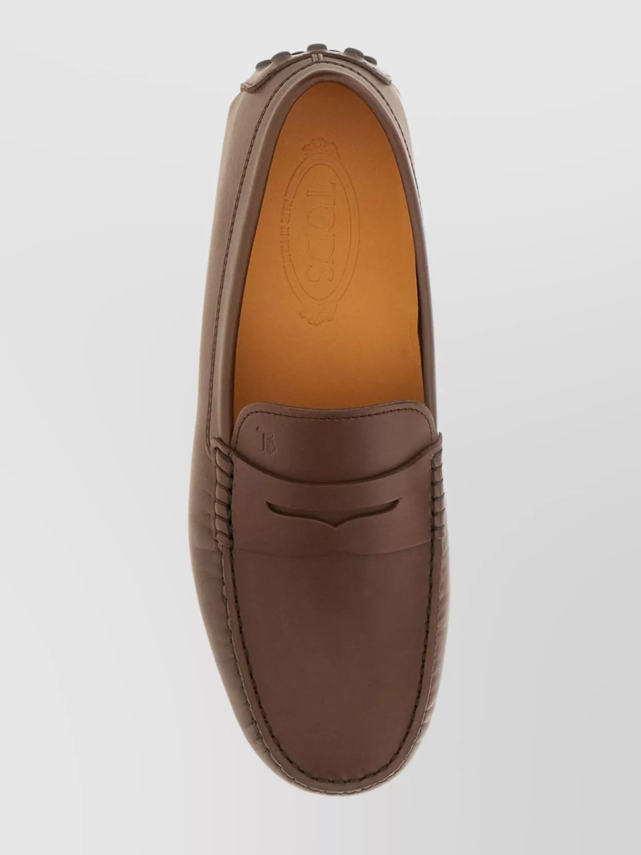 Tod's Leather Penny Strap Loafers Pebble Sole