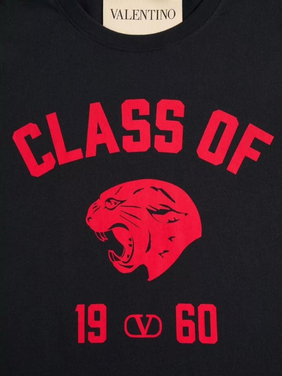 Valentino Garavani Silk Nylon Crew Neck Graphic T-Shirt