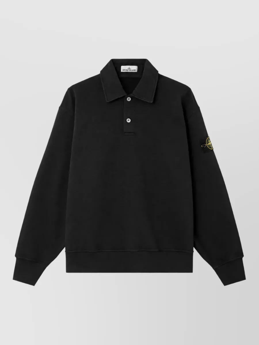 Stone Island oversized cotton polo sweatshirt