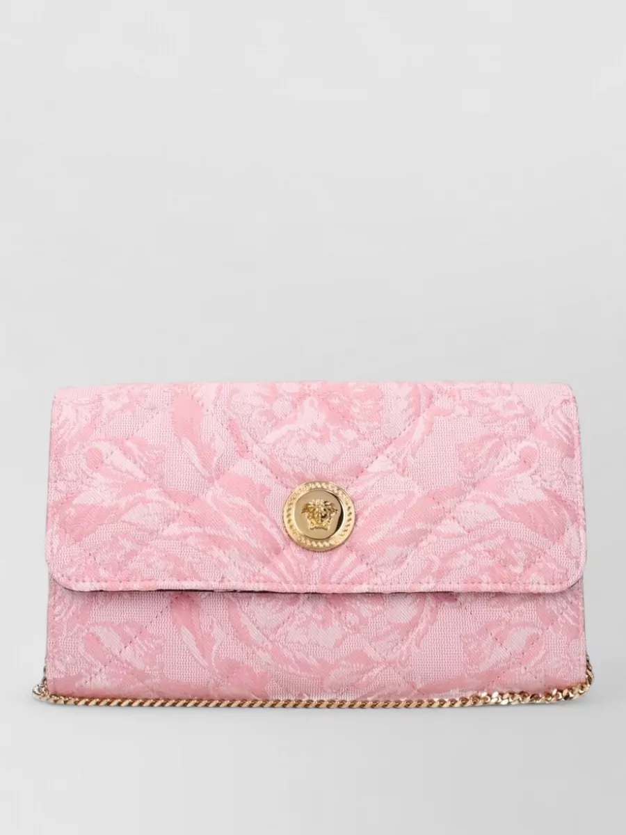 Versace virtus fabric quilted floral clutch bag