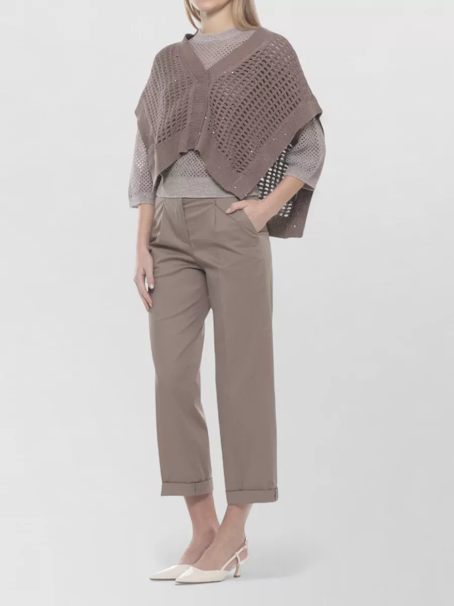Peserico Sleeveless V-Neck Cutout Knitted Top