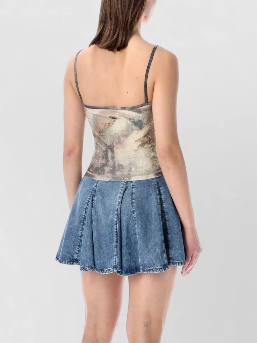 Diesel Crystal-Embellished Printed Tank Top