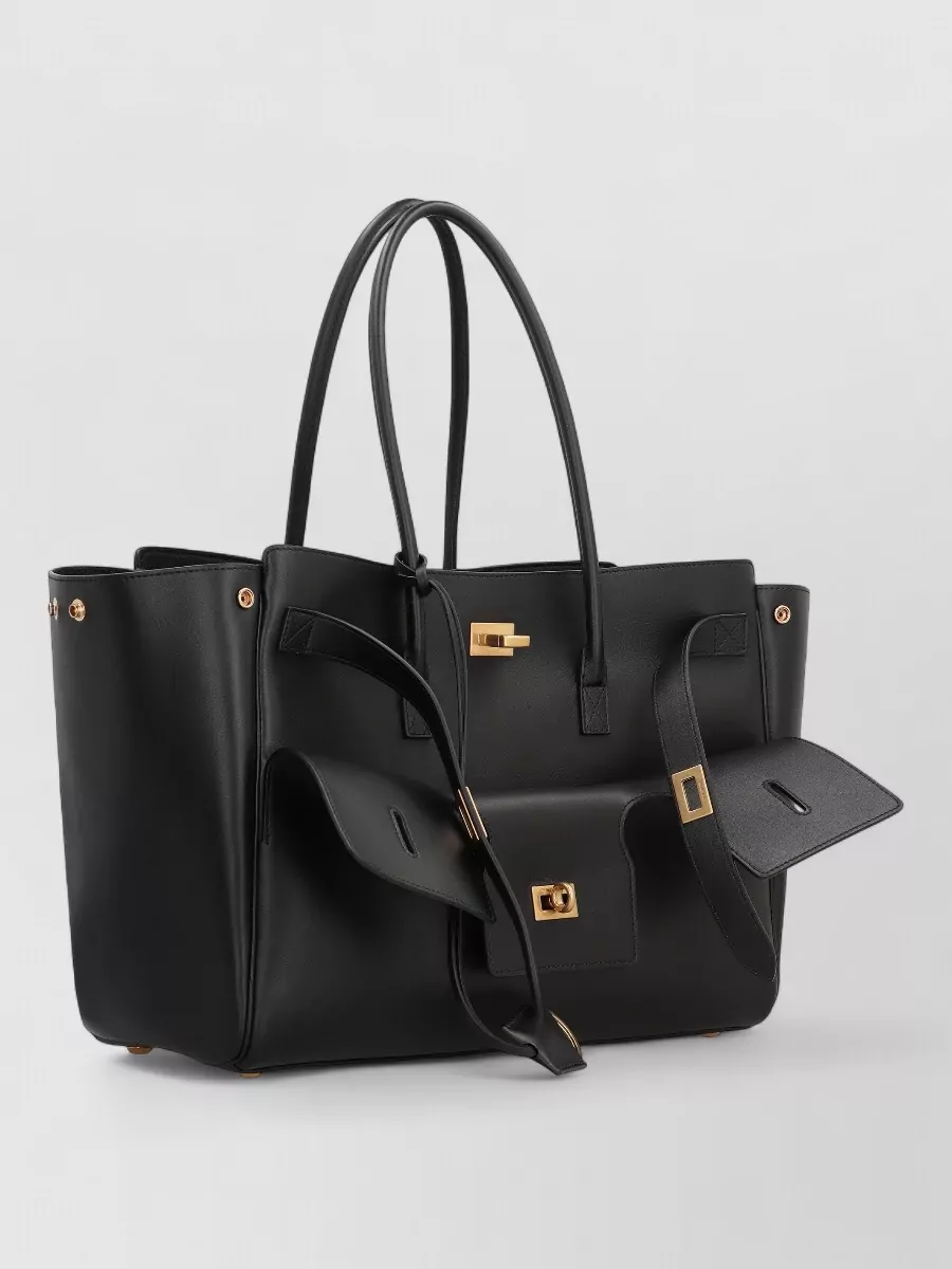 Balenciaga Bel Air Media Leather Tote Bag