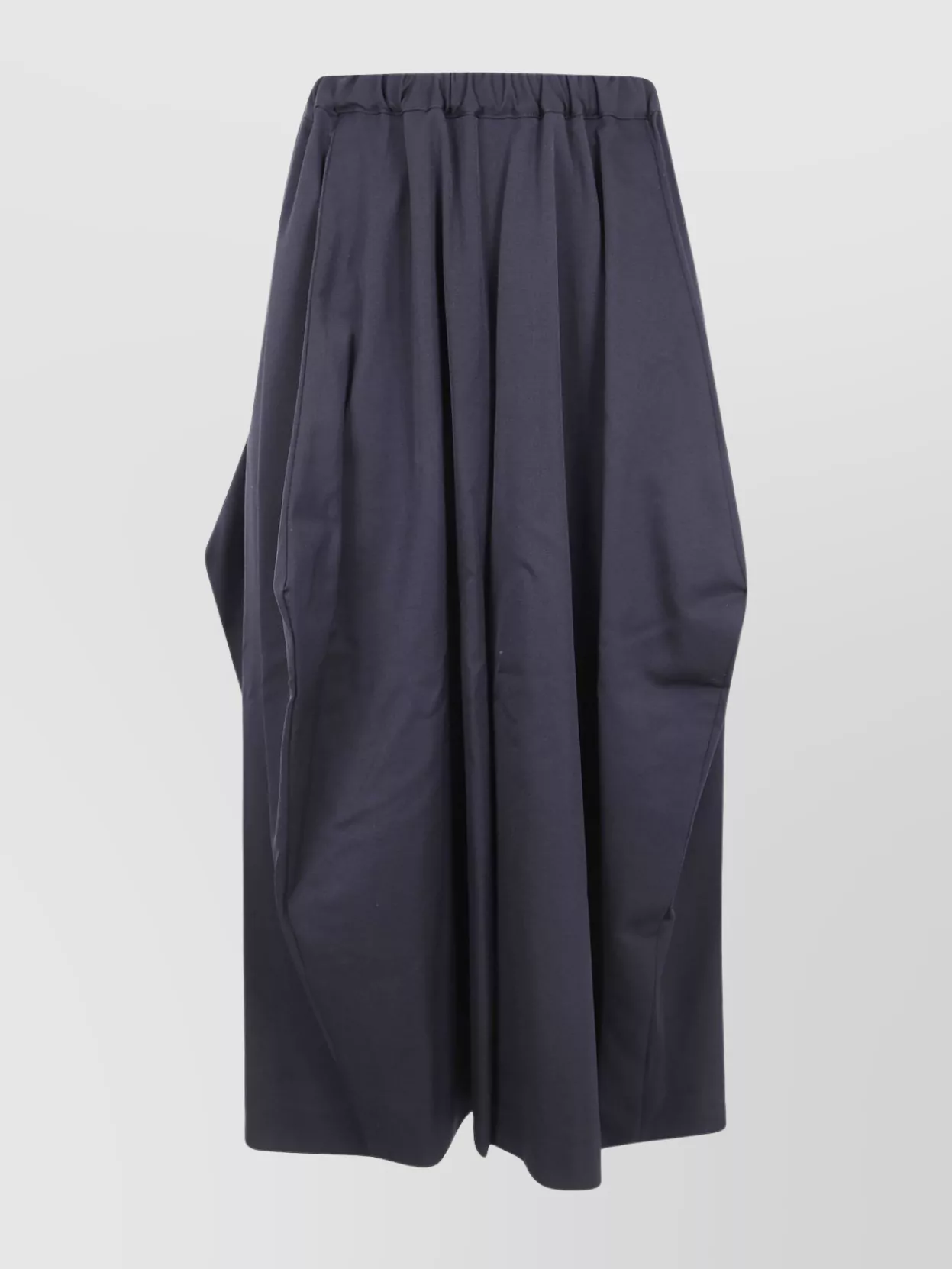 Comme Des Garçons Wide Leg Draped Trousers With Elastic Waistband